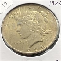 1925 PEACE DOLLAR  AU