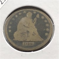 1877 SEATED QUARTER  VG