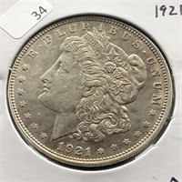 1921 MORGAN DOLLAR  AU