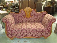 Carved Victorian Style Sofa. 44"T x 64"W