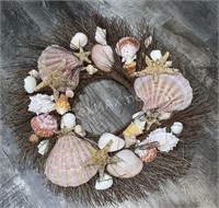 Natural Twig 20in Shell Wreath