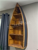 Wooden Boat Shaped Shelf