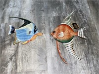 (2) Hand Painted Fish Wall Plaques