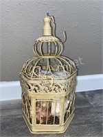 14in Vintage Style Decorative Bird Cage Filled
