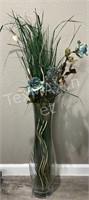 24in Glass Vase with Flower Arrangement
