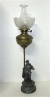 Banquet Oil Lamp with Statue 30 1/4"T to top of