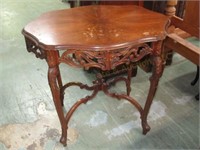 Carved French Parlor Table. 30 1/2"T x 33" x 23".