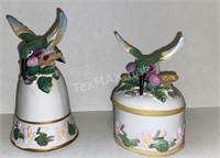 Porcelain Hummingbird Bell and Trinket Box