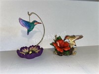 (2) Porcelain Hummingbird Figurines