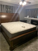 King Sized Wooden Bed Frame, 93 IN X 84.5 IN