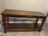 Wooden Stone Top Side Table, 56 IN X 30 IN X 19