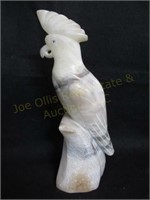 Carved Alabaster Bird Statue. 10 1/2"T