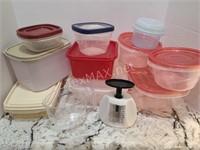Plastic Containers and Kitchen Scale