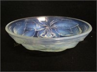 French Opalescent Bowl Sgnd G. Vallon 9 1/4"W