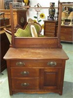 Oak Washstand 54 3/4"T x 36"W x 19"D