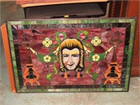 Leaded Glass Window of Elvis 36" x 24"