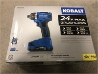 Kobalt 24v Max brushless 1/4” impact driver kit