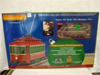 Rail King Holiday Trolley Car Set  O Gauge  NIB