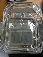 Grey Clear Laptop Back Pack