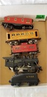 Vintage Tin Lionel and Marx cars with engine