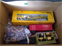Box Lot - Misc Electrical + HO Cars, Plasticville