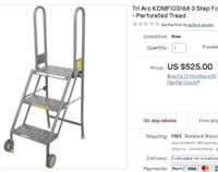 Tri Arc KDMF103166 3 Step Folding Rolling Ladder