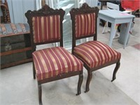 pair victorian side chairs