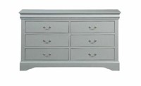 Emily 6 Drawer Double Dresser Platinum