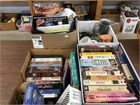 Dvd, Vhs Tapes, Glassware & Magazines, 4 Boxes