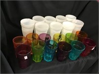Milk Glass And Colored Glasses