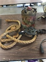 Pulley Rope & Oil Can