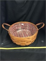 Longaberger Basket With Liner & Protector