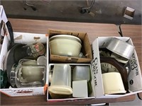 Blender, Plasticware, 4 Boxes