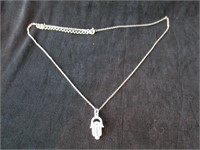 Sterling silver necklace with pendant - 16" chain