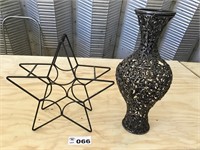 WINE RACK STAR, METAL VASE