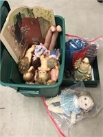 Dolls, Santa, & Doll In A Bag. 2 Boxes