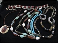4 necklaces & bracelet/earring set