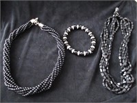 2 black necklaces & 1 bracelet