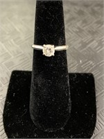 14k White Gold Diamond Ring.