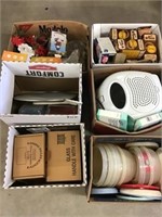 Plasticware, Candles, Canning Lids, Decor, 6 Boxes