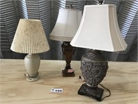 3 ASSORTED TABLE LAMPS