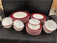 Pyrex Red band Dinnerware.