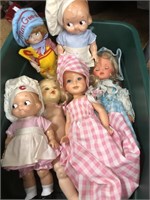 Six Vintage Dolls.