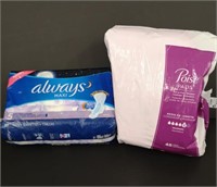 New always maxi pads and poise pads