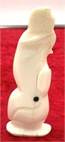 Abstract ivory carving of a whale, 4.5"