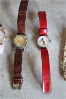 Vintage Disney Mickey & Cinderella Watch & 2 Rings