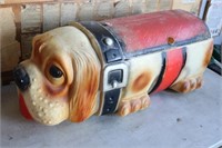 Rare 70s Plastic St Bernard Bulldog Dog Toy Chest