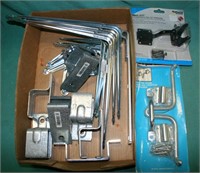 FLAT BOX OF BRACKETS, LATCHES AND MORE