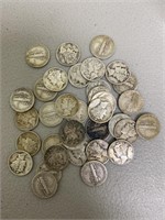 35 silver mercury dimes