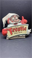 Frostie Root Beer plastic advertising sign